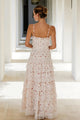 Damen Maxikleid Mit V Ausschnitt Und Stufenrock