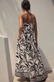 Damen Maxikleid Mit Pflanzenprint Und Lockerer A Linie