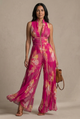 Damen Jumpsuit Mit Blumenmuster Und Weitem Bein