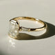 Elegant ring with white crystal in vintage style