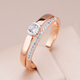 Luxurious Ring in White Crystal with Zircons