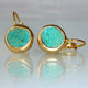 Elegant Gold Earrings with Turquoise Stone