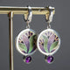 Vintage Boho Earrings with Purple Crystals