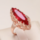 Elegant Ring with Red Crystal in Gold