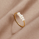 Gold-Plated Ring with Elegant Pearls