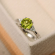 Ring made of olive crystal in silver