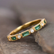 Alex - Green Inlay Zirconia Gold Ring