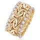 Goldener geflochtener Ring mit Zirkonia