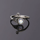 Vintage Open Moon Crystal Ring