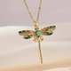 Radiant Green Dragonfly Necklace