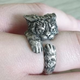 Angry Cat Silver Ring