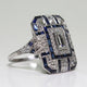 Vintage Bright Silver & Blue Zirconia Ring