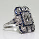 Vintage Blue Bright Silver Ring