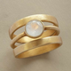 Vintage Gold & Inlay Moonstone Ring