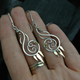 Vintage Dangling Silver Fire Earrings