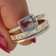 Shiny Glass Ring Set Vintage