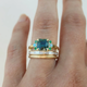 Ring made of blue glass in vintage style