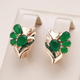 Elegant Earrings in Green Crystal