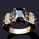 Vintage Ring with Black Crystal and Gold