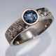 Round Ring with Blue Crystal, Vintage