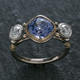 Blue Crystal Ring in Vintage Style