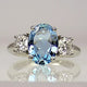 Ring with Blue Brilliant Crystal in Sterling Silver