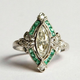 Vintage Green Crystal Ring