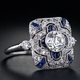 Vintage Silver Ring with Blue Zirconia