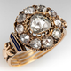Vintage Inlaid Crystal Gold Ring