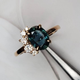 Vintage Ring with Blue Crystal and Zirconia