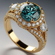 Gold ring with blue crystal in vintage style