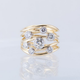 Golden multilayer ring with vintage crystals
