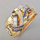 Vintage gold ring with blue zirconia