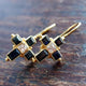 Vintage Black & Zirconia Golden Earrings