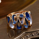 Irregular Wavy Ring in Blue and Gold
