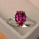Oval Ring with Garnet in Vintage Look