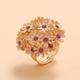 Red ring with crystalline flowers in vintage style