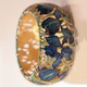 Blue Enamel Ring with Floral Pattern