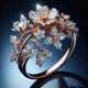 Ring with Bright Crystal Flowers