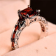 Elegant Shiny Red Vintage-Style Ring