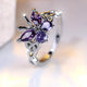 Lila Butterfly Silver Ring