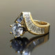 Golden Wavy Crystal Ring