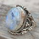 Moonstone Rounded Silver-Plated Ring