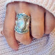 Moonstone Silver-Plated Wide Ring