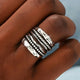 Layered ring with silver-plated beads