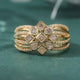 Glowing Zirconia Flower Ring in Gold
