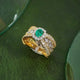Emerald Sparkling Golden Ring