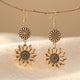 Vintage Silver Sunflower Dangle Earrings