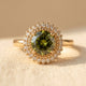 Round Cut Olive Green Ring