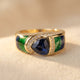 Vintage Blue & Green Zirconia Gold-Tone Finish ring